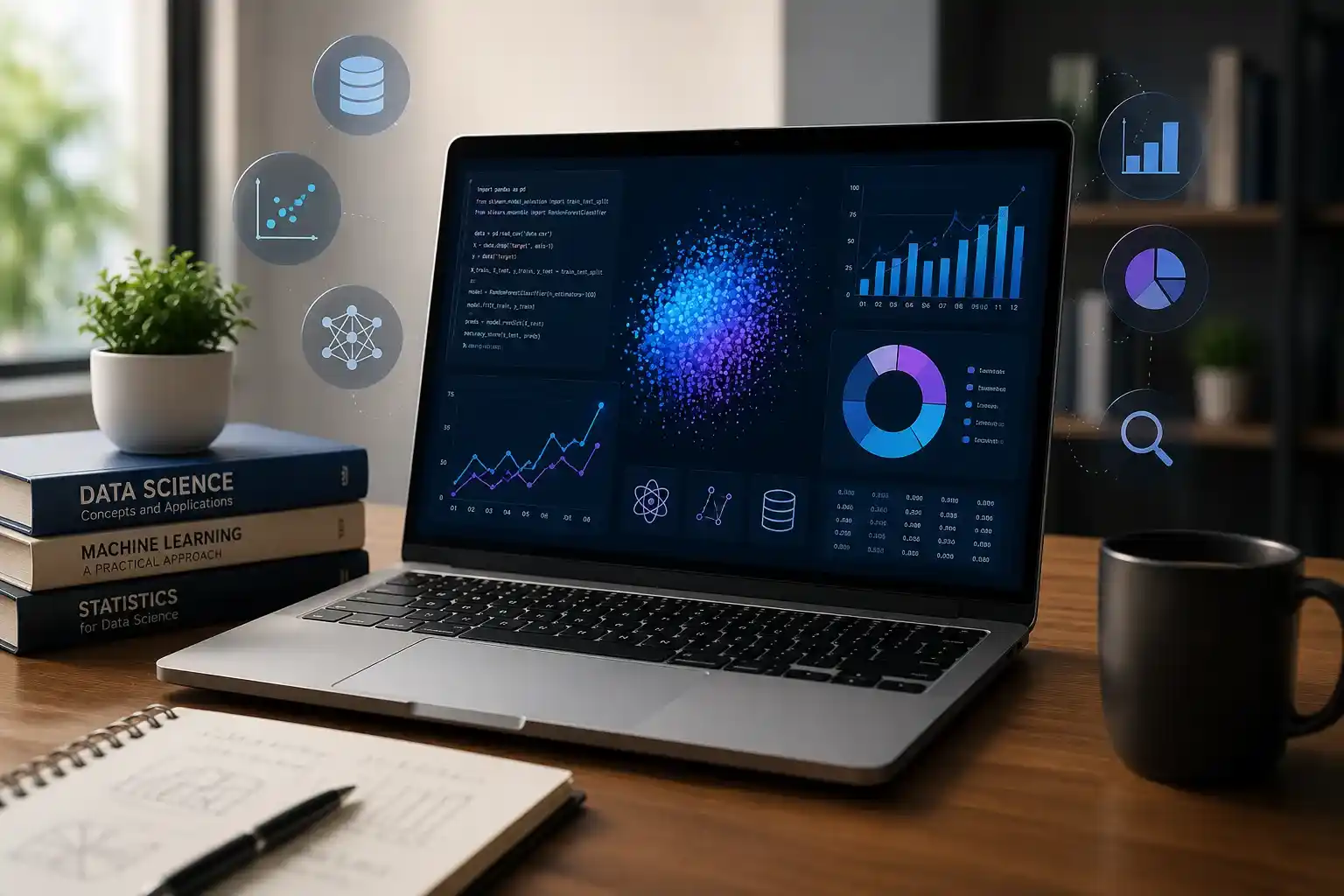 Data visualizations representing machine learning models