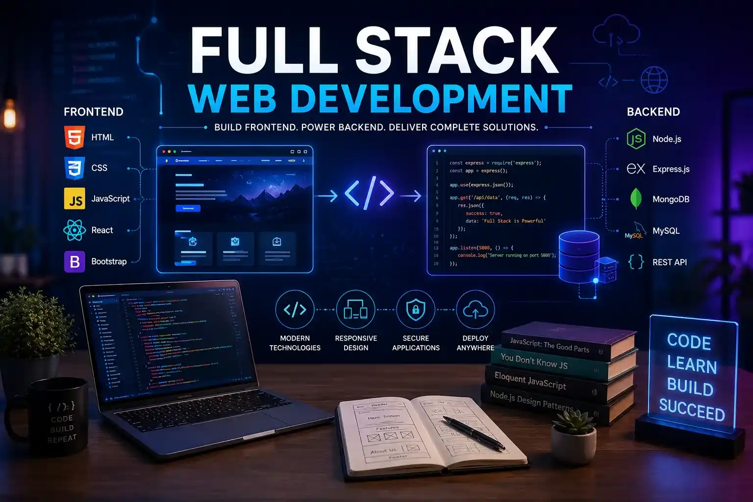 Developer working on a laptop with code on screen