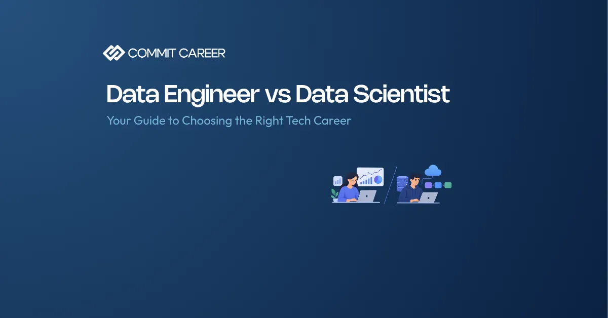 Illustration comparing data science and data engineering